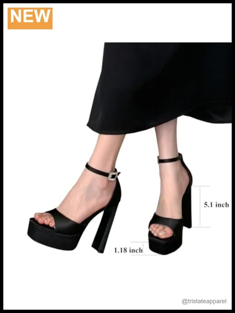 Platform Heels Open Toe Block Heel Ankle Strap Dressy Sandals